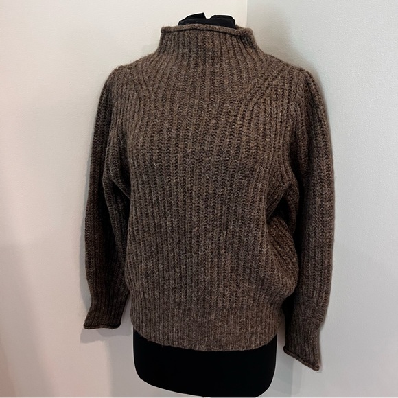 Madewell Loretto Funnel Neck Sweater in Heather Otter - Picture 5 of 16